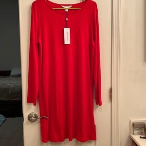 Red long sleeve dress